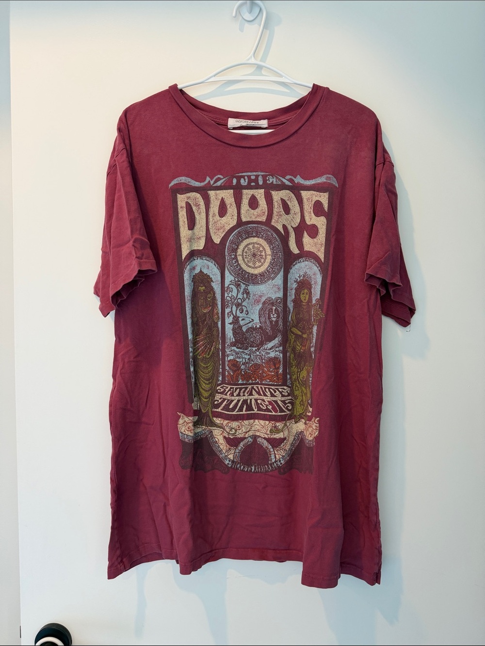 Daydreamer x Free People Burgundy/Red Graphic Short Sleeve Tee/Tunic